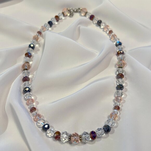 Aurora Borealis Pink Bead Necklace - Picture 1 of 3